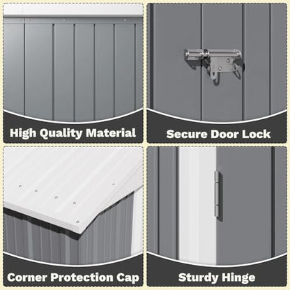 8×6FT Outdoor Storage Shed (Gray / 8'x6')