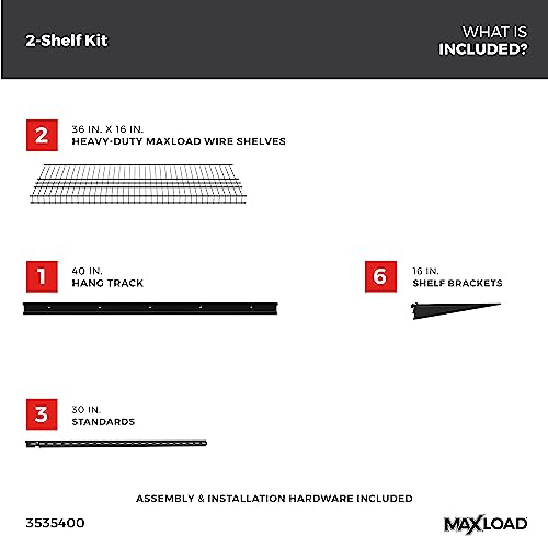 Heavy Duty Wall Shelf Kit for Garage (2 shelves)