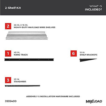 Heavy Duty Wall Shelf Kit for Garage (2 shelves)