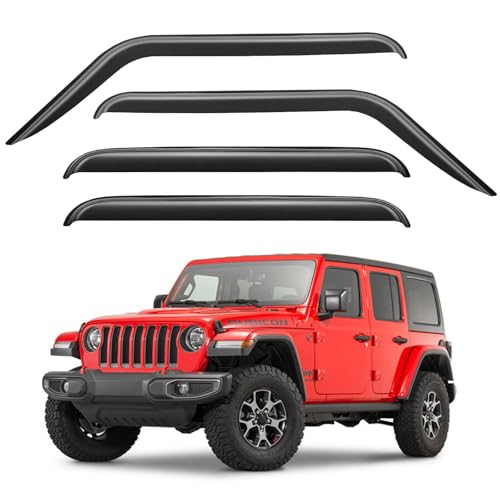 Window Visors Rain Guards for 2018 (2018-2024 Jeep Wrangler JL)