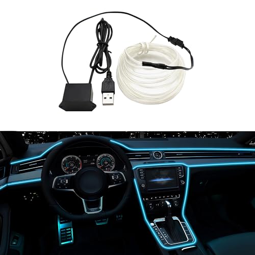 EL Wire Interior Car Lights (Ice Blue / 5M/16.5FT)