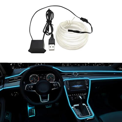 EL Wire Interior Car Lights (Ice Blue / 5M/16.5FT)