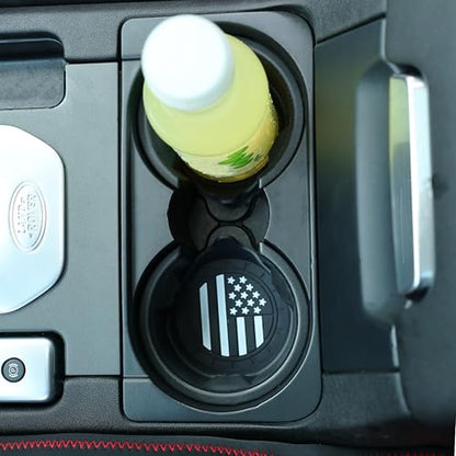 4 Pack Car Cup Coaster Silicone Spill (Black American Flag / 4 Pack)