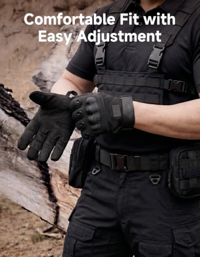 Tactical Gloves for Men (Black, Microfiber Protection / 3X-Large)