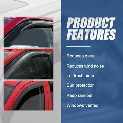 4PCS Tape On Window Visors for 1992 (92-00 Chevy Tahoe GMC Yukon)