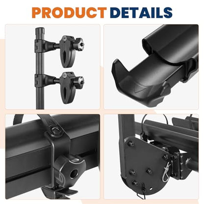 Aluminum 2 EBikes Rack Foldable 2'' Hitch Mounted Carrier Racks w (5 inch)