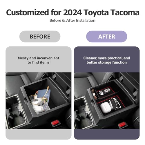 2025 2026 Tacoma Center Console Organizer Fit for 2024 2025 2026 Tacoma Accessories Armrest Storage Box Armrest Organizer Insert Tray Armrest Console Organizer