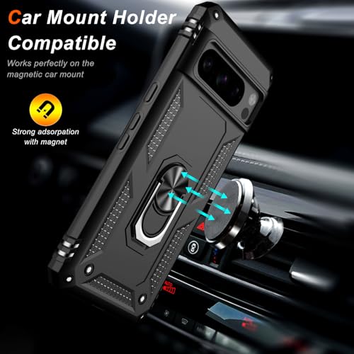 for Google Pixel 8 Pro Case with Screen Protector (Black / Google Pixel 8 Pro)