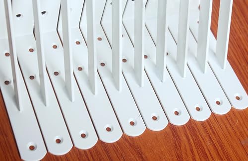 20 Pack L8 x H 6" White Heavy Duty Shelf Brackets with Screws Metal Shelf Brackets Shelf Support Angle Brackets for Shelves L Brackets Heavy Duty Floating Shelf (20 Pack-White / 8''x6'')