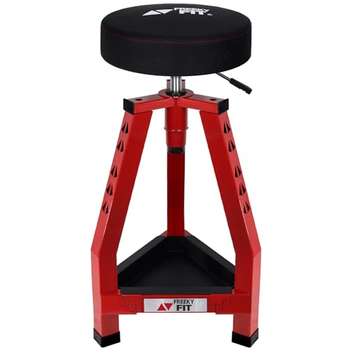 Adjustable Tall Shop Stool (Red/30.7-33.07 Inch)
