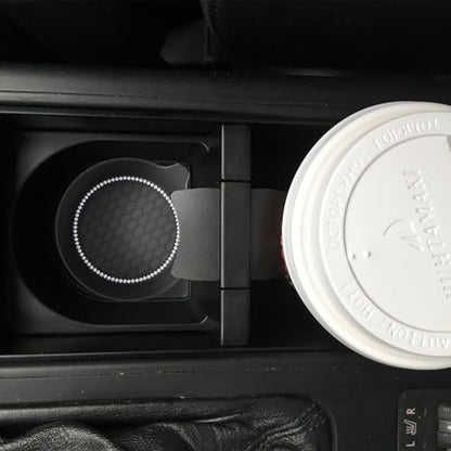 2 PCS Car Cup Coasters (Black*2PCS / With Diamonds)