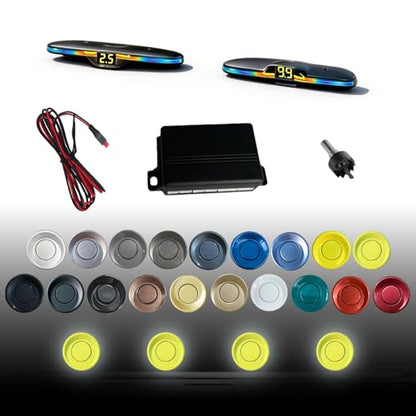Parking Sensor kit New Feature Rear with Selectable Distance in Feet (Light Yellow)