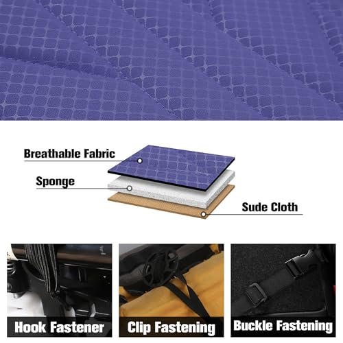 Luxury Faux Leather&Fabric Car Seat Covers Full Set with Breathable 3D Foam Back Support