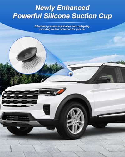 for 2026 2027 Ford Explorer Car Windshield Sun Shade Umbrella (2020-2027 Explorer)
