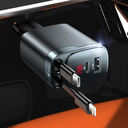 84W Retractable Car Charger (1 Pack)