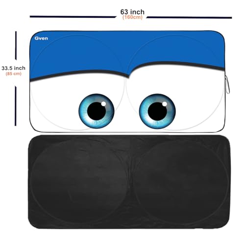Windshield Sun Shades Car Sun Shade Protector Blocks UV Rays for Full (Blue / Large (Universal Fit))