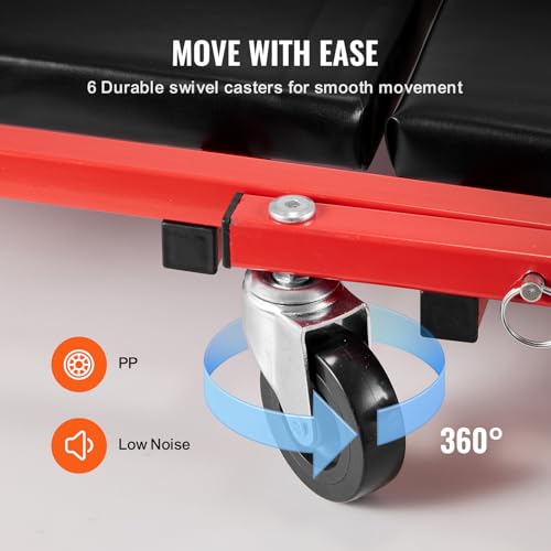 Foldable Z Garage Creeper (36 inch-2 in 1 / Red)