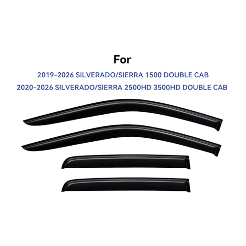 Window Visors Rain Guards for 2019 (2019-2026 Silverado/Sierra Double Cab)