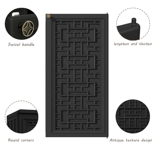 Outdoor Storage Cabinet Waterproof with Shelf (Black)