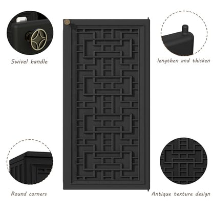 Outdoor Storage Cabinet Waterproof with Shelf (Black)