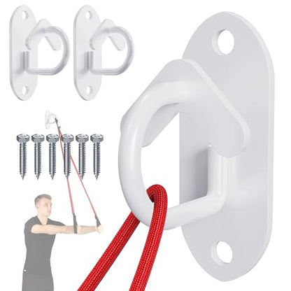 3 Pcs Resistance Band Wall Anchors System (Heart Hooks-White-3Pcs)