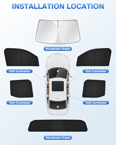 Sunshades for Toyota Tacoma 2024 2025 2026 Accessories Windshield Sun Shade Side Rear Window Shade Cover Sun Visor Shield Privacy Protection for Camping Keep Vehicle Cool Black 6PCS (Toyota Tacoma 2024-Present)