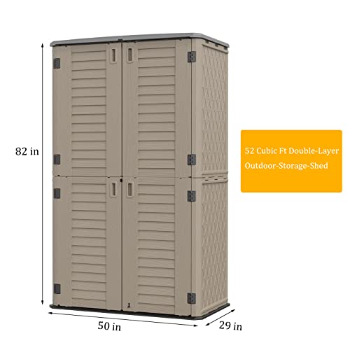 Storage Shed Weather Resistance (coffee / Tall Shed-53 cu ft)