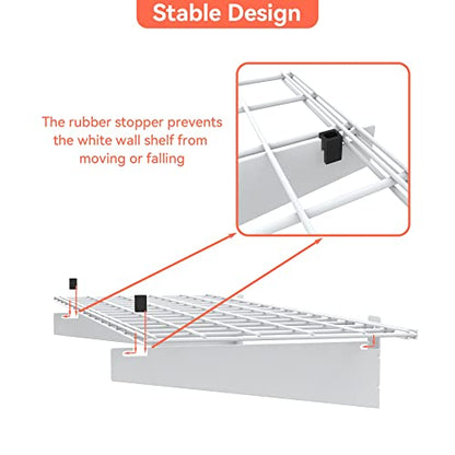 2 Pack Garage Wall Shelves (White / 15*45")
