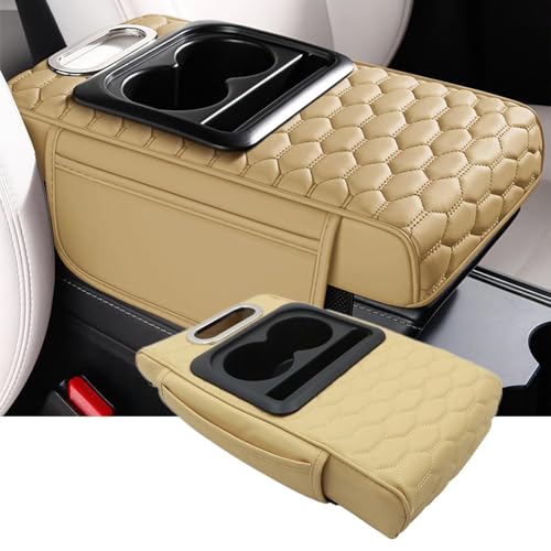 Beige Car Center Console Armrest Pillow (Beige Tan)