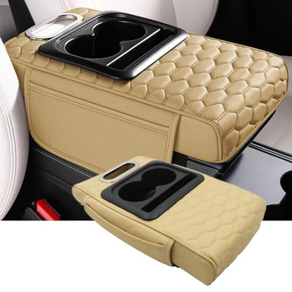 Beige Car Center Console Armrest Pillow (Beige Tan)