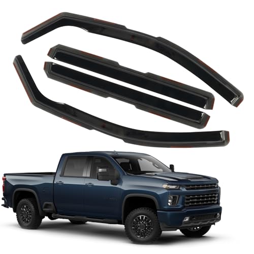 in Channel Rain Guards Fit for 2020 (For 20-25 Silverado 2500/3500 Crew Cab)
