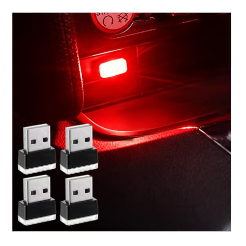 4 PCS USB LED Car Interior Atmosphere Lamp (Red)
