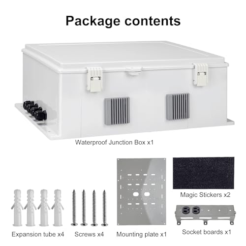 Outdoor Electrical Junction Box with High Power Outlet (18.1"H x 12.6"L x 6.3"W & Outlet)