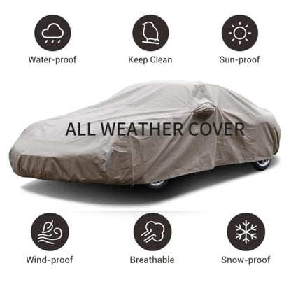 Car Cover Waterproof All Weather for Automobiles (Brown / CM：for Coupe(Lenght 173"-182"))