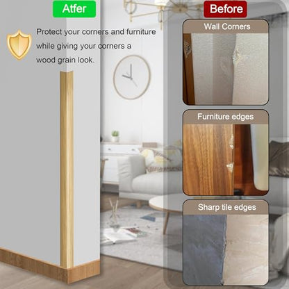 6 Pcs 49" Wall Corner Protector Trim (6pcs * Oak)
