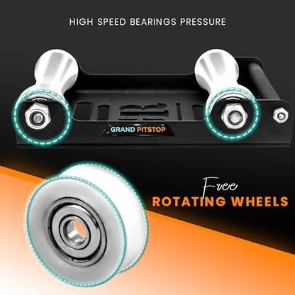 Motorcycle & Powersports Maintainence Stand Wheel Cleaning Wheel Roller Stand for tire Cleaning & Chain Lubrication (Black)