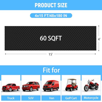 4x15 FT Garage Floor Mat (4x15 FT / Black)