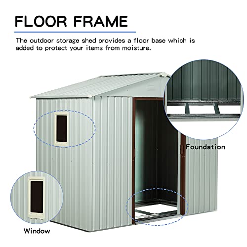 4x8 FT Outdoor Storage Shed (4x8 FT/Window / White)