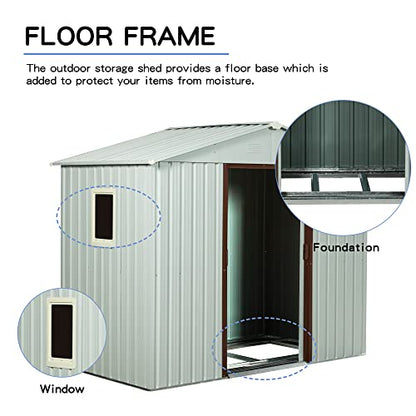 4x8 FT Outdoor Storage Shed (4x8 FT/Window / White)