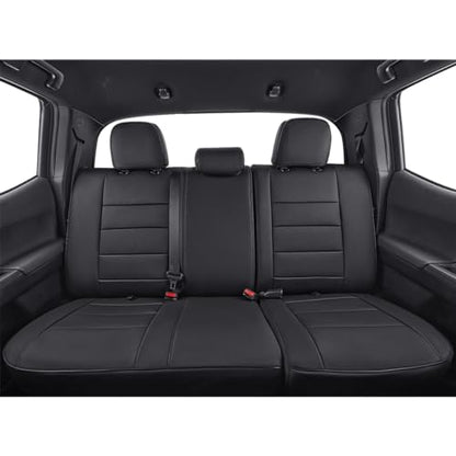 Custom Fit Tacoma Rear Car Seat Covers for Toyota Tacoma (Leather (Black) / 2024-2026 Tacoma (Petrol) Only 2nd Row)