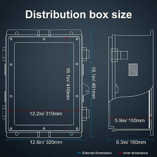 Outdoor Electrical Junction Box (18.1"H x 12.6"L x 6.3"W & Standard)
