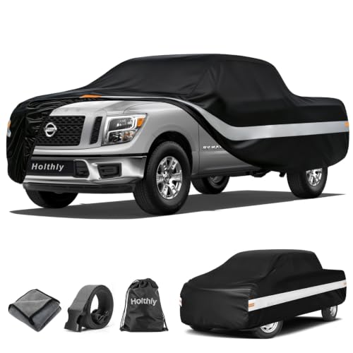 10 Layers Truck Cover Waterproof All Weather Custom Fit Nissan Titan (Black Gray / Custom Fit for Nissan Titan)