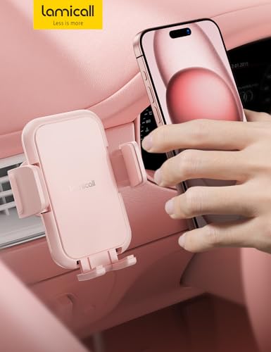 2026 Wider Clamp & Metal Hook Car Phone Holder Vent Accessories (NEW Upgraded - Pink)
