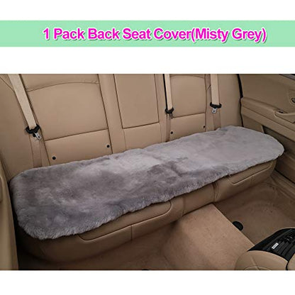 Gray Genuine Sheepskin Car Rear Seat Cover for Fuzzy Back Cushion (Misty Gray)