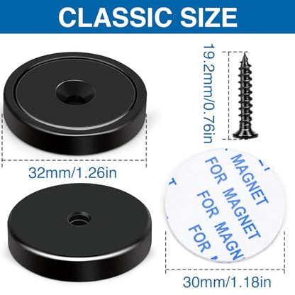 Magnets 110 LBS Heavy Duty Neodymium Strong Magnet 50 Pack (Black / 1.26in)