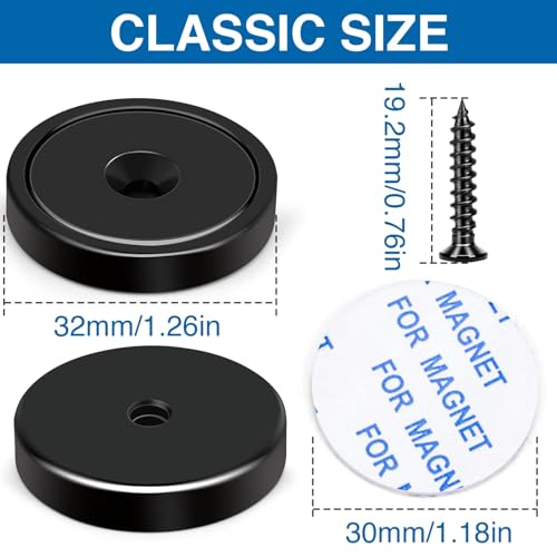Magnets 110 LBS Heavy Duty Neodymium Strong Magnet 100 Pack (Black / 1.26in)