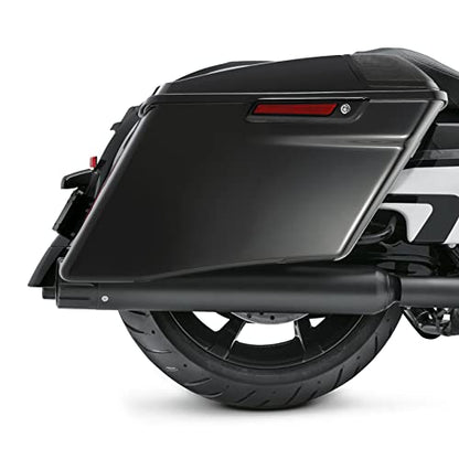 Motorcycle 4" Stretched Saddlebags Fit For Harley Touring 2014 (4" Stretched-Vivid Black W/ Black Latches & 5x7 Lids)