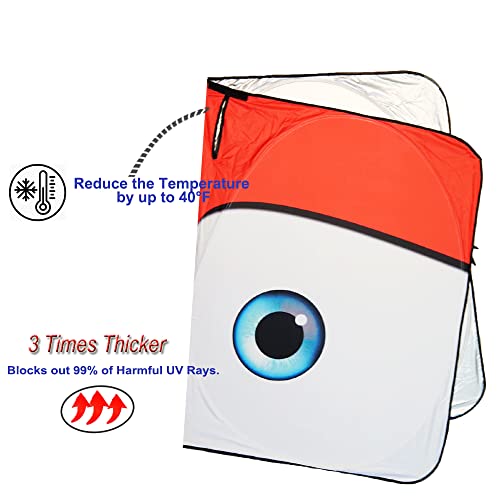 Windshield Sun Shade for 2017 (Red / Tesla Model Y/3 (Custom Fit))