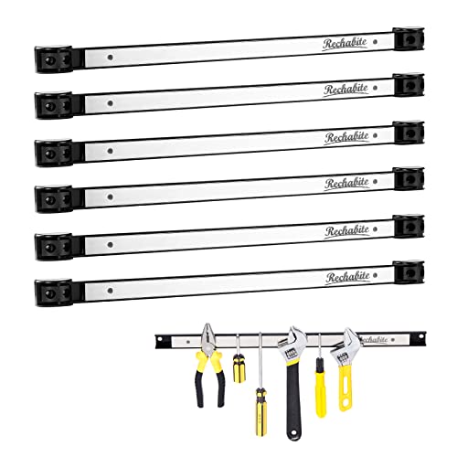 6 Pieces 18" Magnetic Tool Holder Strip (Silver 6PC / 18")