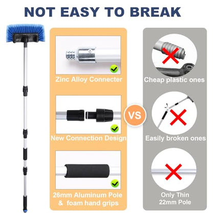 70" Car Wash Brush with Long Handle and 12" Soft Bristle Brush Head (70" / Blue)